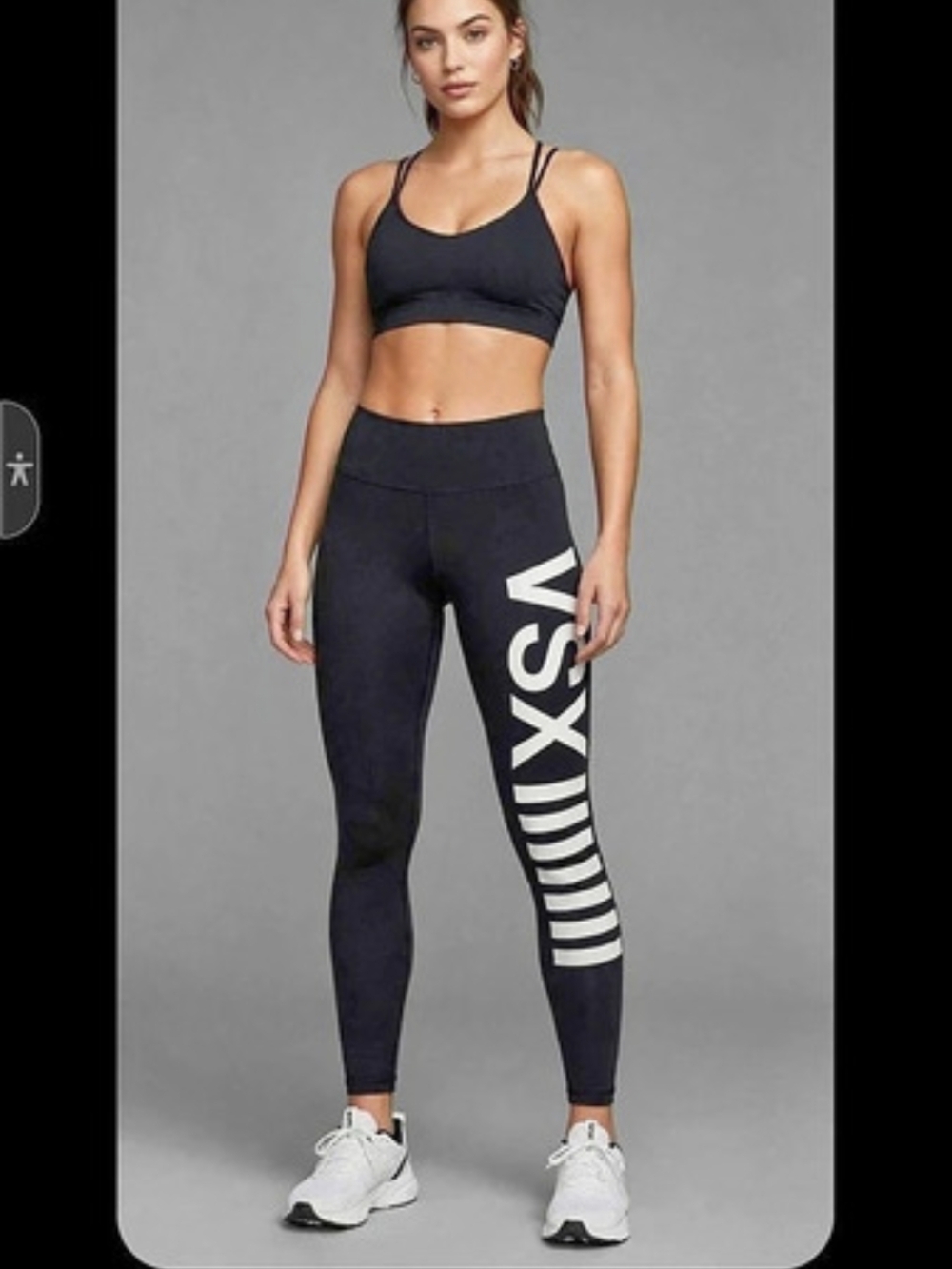 Victoria's Secret VSX Sport Knockout Tight Leggings Black & White